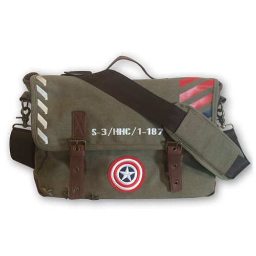 Marvel Captain America Vintage Military Army Messenger Bag